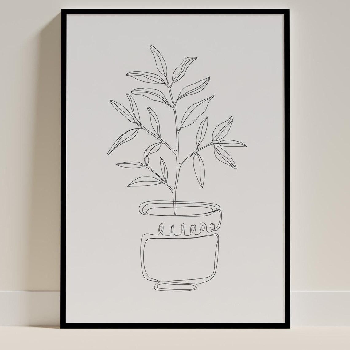 Minimalist Botanical Line Art, Elegant Plant Drawing