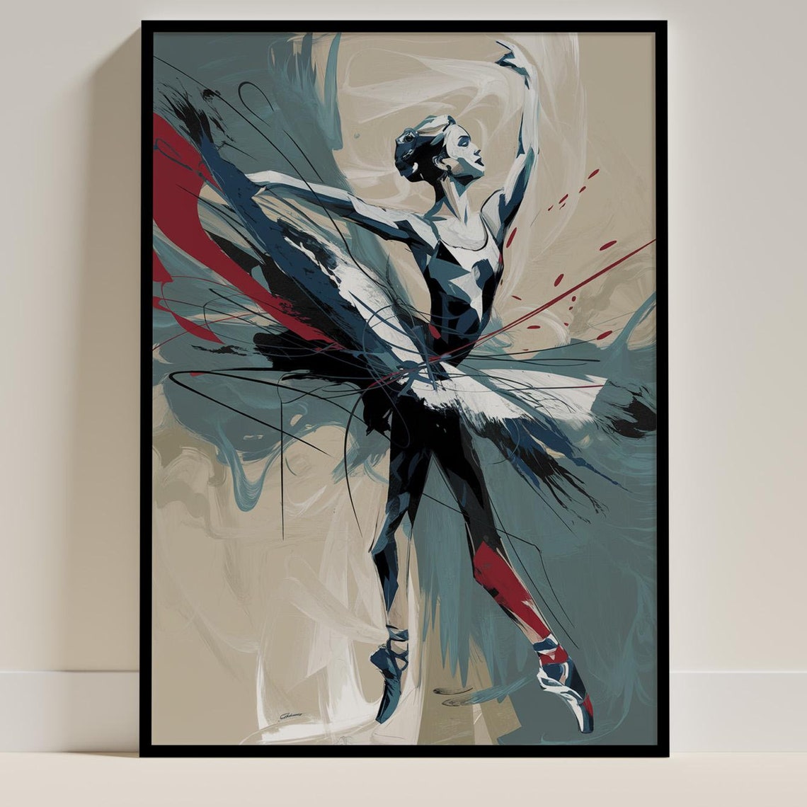 Modern Abstract Ballet Ballerina Art Print