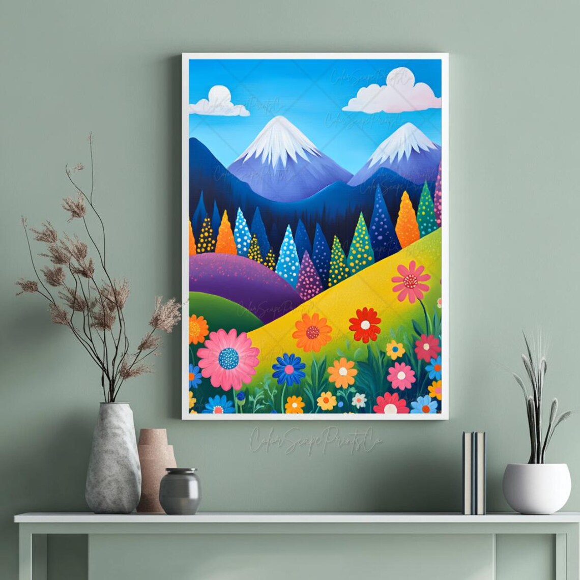 Kids Mountain Art, Mountain Nursery Decor Art Print - Image 3