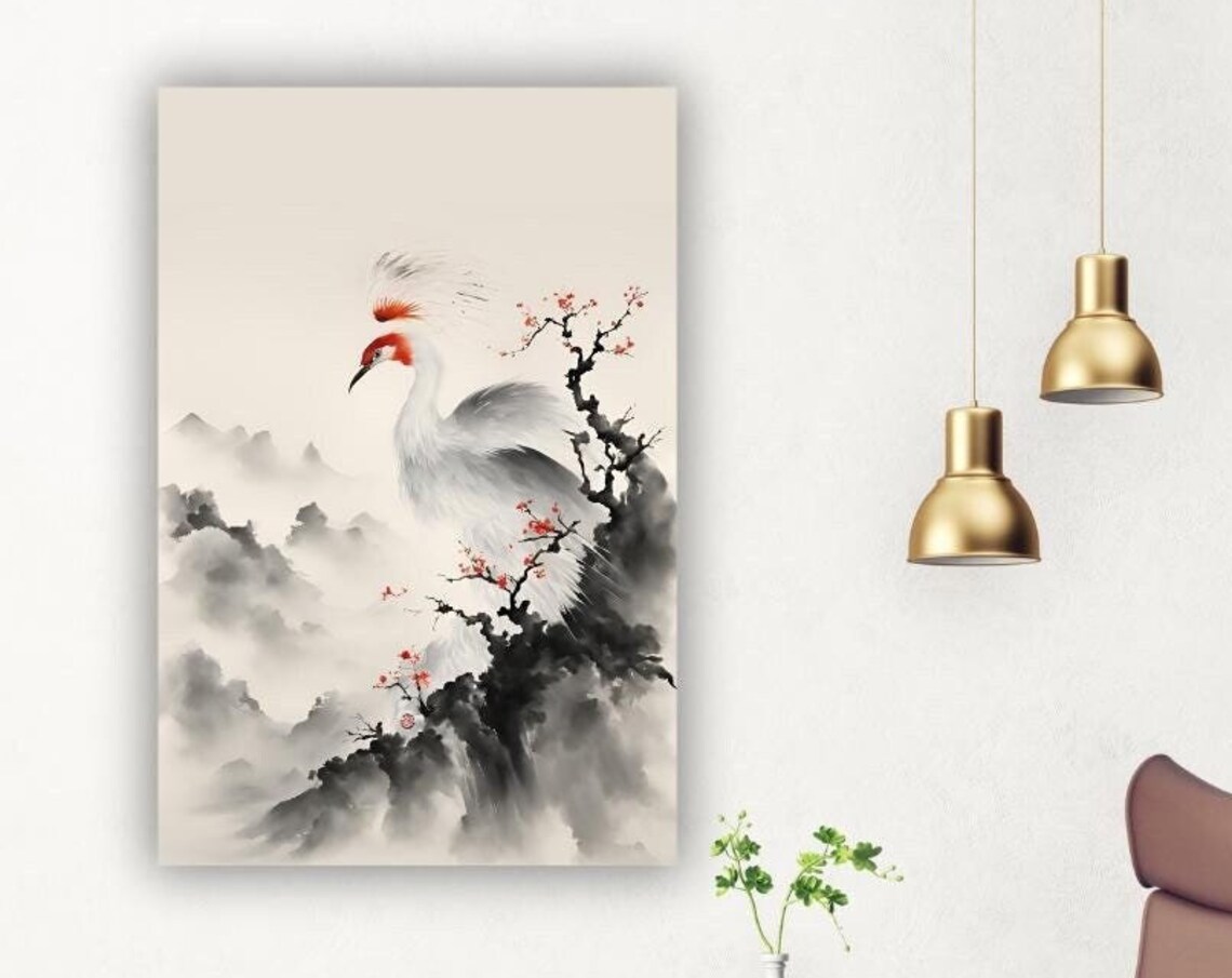 Japandi Zen Minimalist Japanese Ink Wash Art Print - Image 2