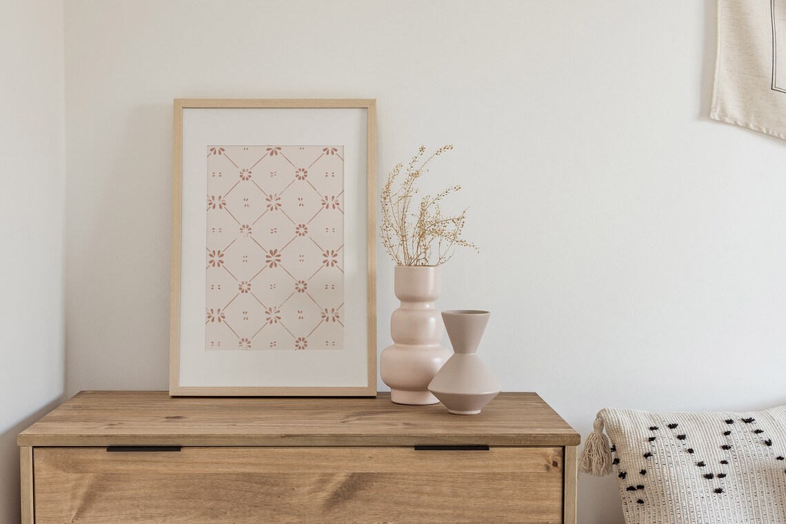 Boho Block Print Pattern Art Print, Modern Pattern - Image 4