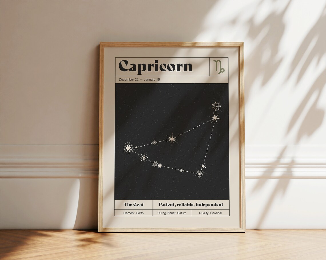 Capricorn Star Constellation, Neutral Astrology Poster - Image 2