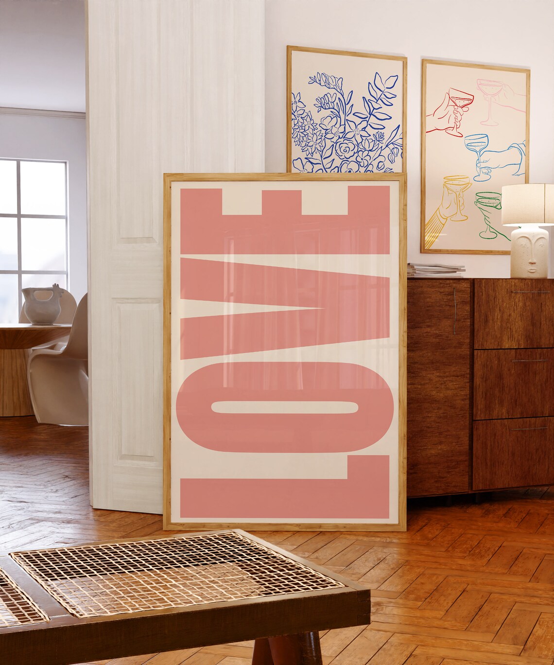 Love Typography Poster, Retro Trendy Wall Art
