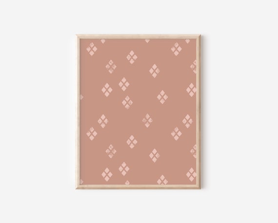 Boho Block Print Pattern Artwork Modern Pattern Woodblock Pattern Art Print Bohemian Artwork Wall Art Instant