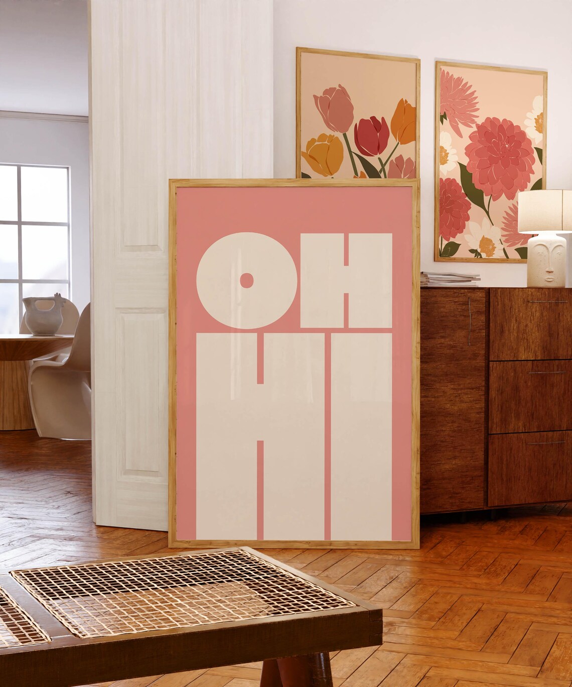 Oh Hi Modern Typography Wall Art Print