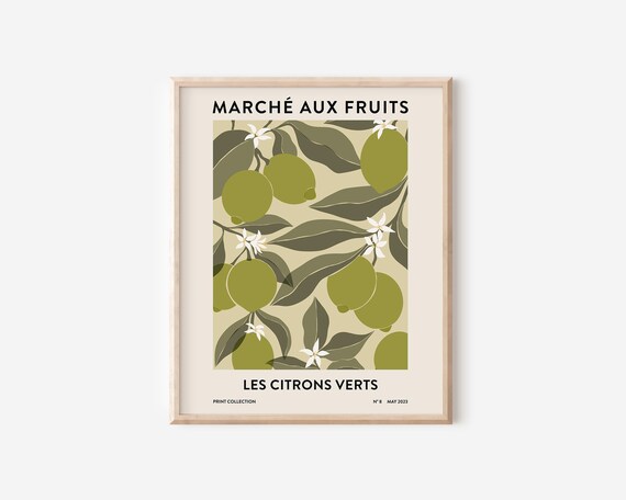 Limes Fruit Market Abstract Botanical Poster