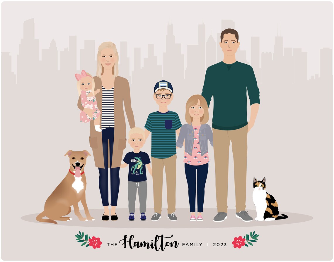Custom Family Portrait - Personalized Art - Image 4