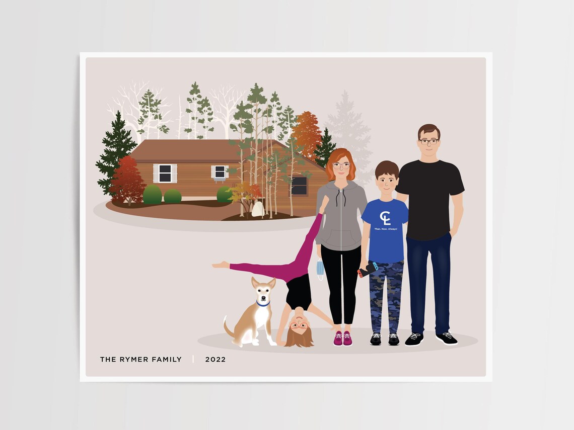Custom Family And Home Portrait Wall Art Print - Image 4