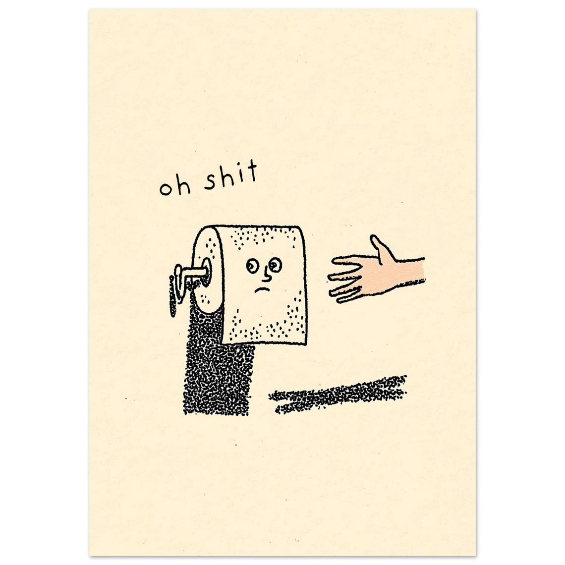 Funny Toilet Paper Roll Minimalist Quirky Bathroom Humor Wall Art