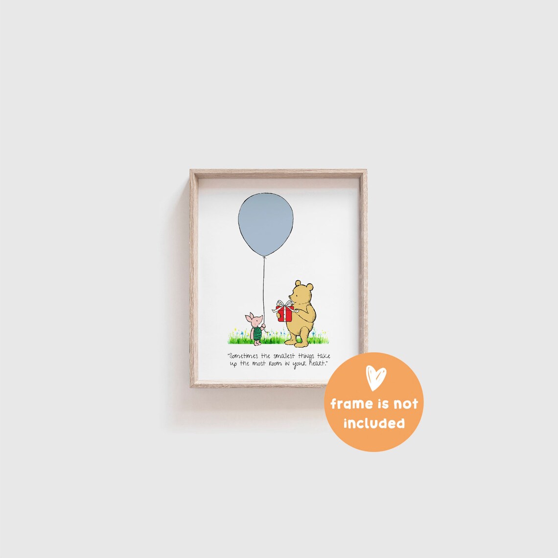 Winnie the Pooh Smallest Things Most Room in Your Heart Blue Balloon Poster - Image 2