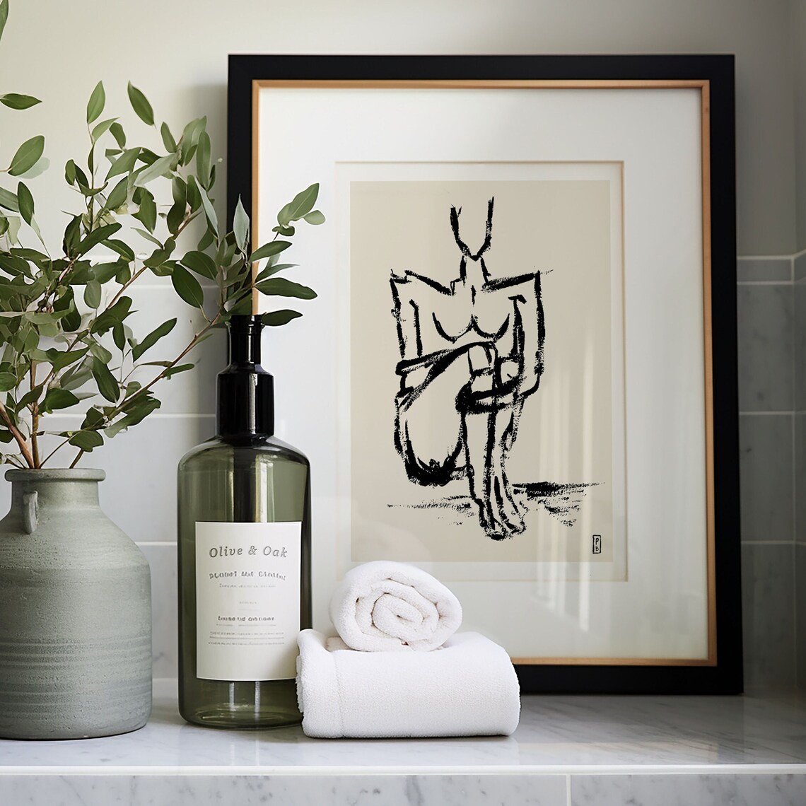 Figure Drawing No. 01, Abstract Wall Art Print