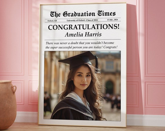 Class Of 2024 Graduation Print Personalized Graduation Gift Gift For Bff High School College Graduation Sign