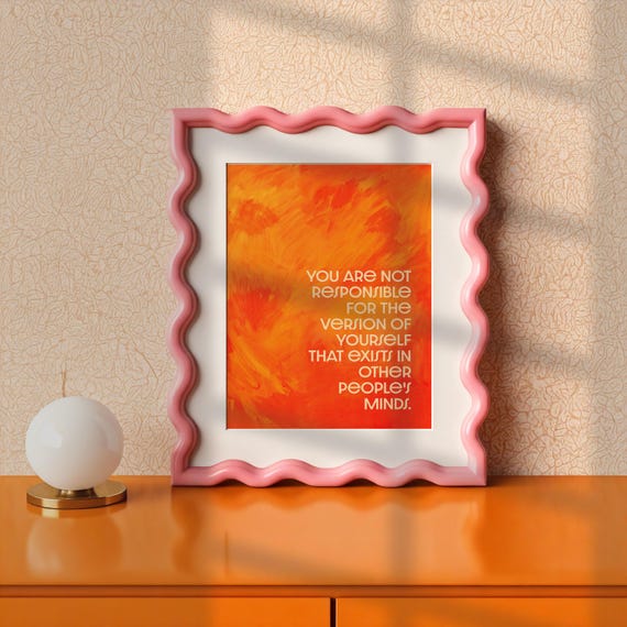 Orange Motivational Quote Poster Inspirational Wall Art Colourful Typography Dcor Modern Abstract Contemporary Print