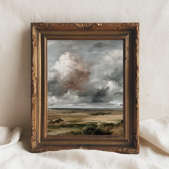 Nature Wall Art Print Neutral Moody Sky Rustic