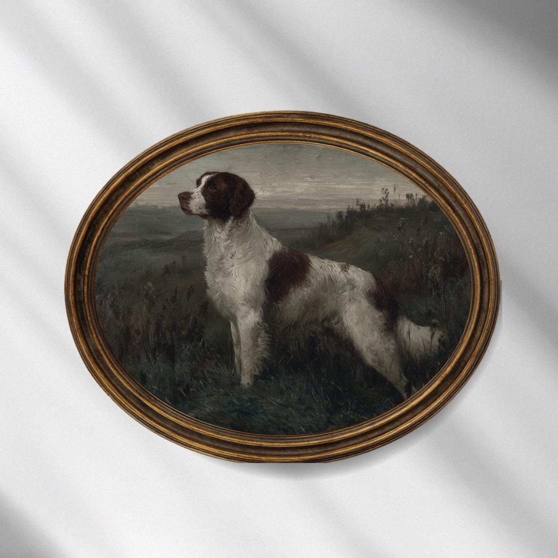 Faithful Spaniel Hunting Dog Rustic Vintage Countryside Art Print