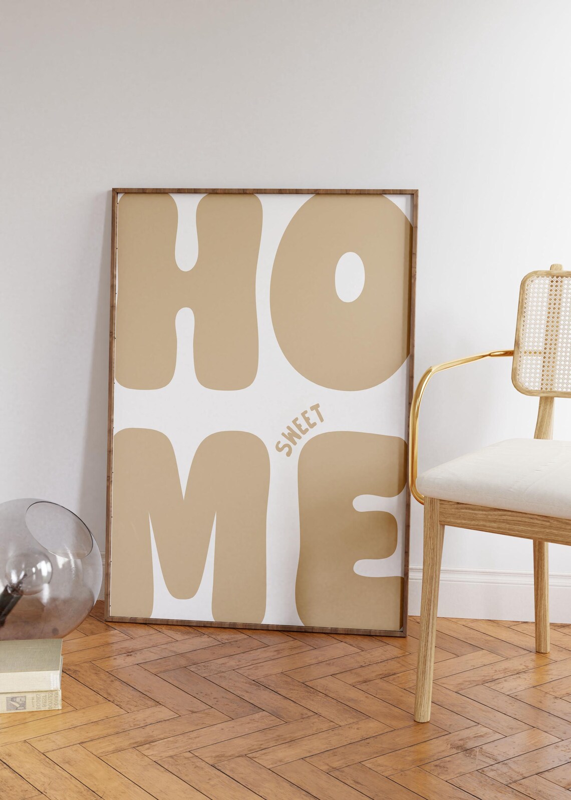 Home Sweet Home Neutral Tan Affirmation Poster
