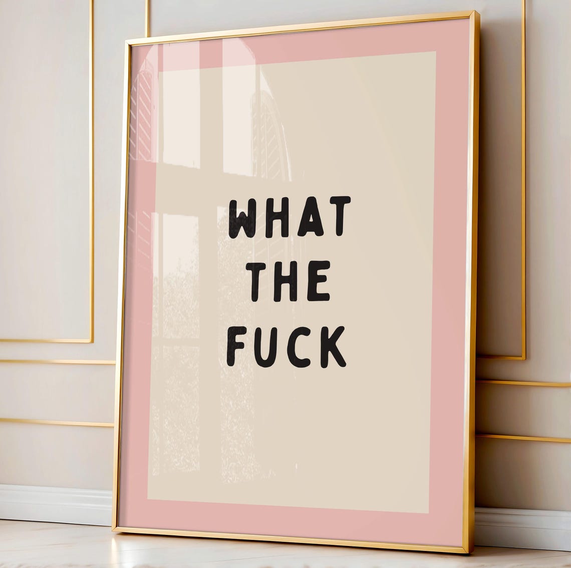 What The Fuck Bold Black Pink Sweary Funny Quote Decor Poster
