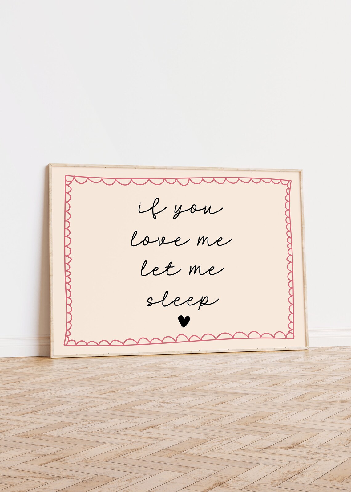 If You Love Me Let Me Sleep Retro Pink Poster - Image 2