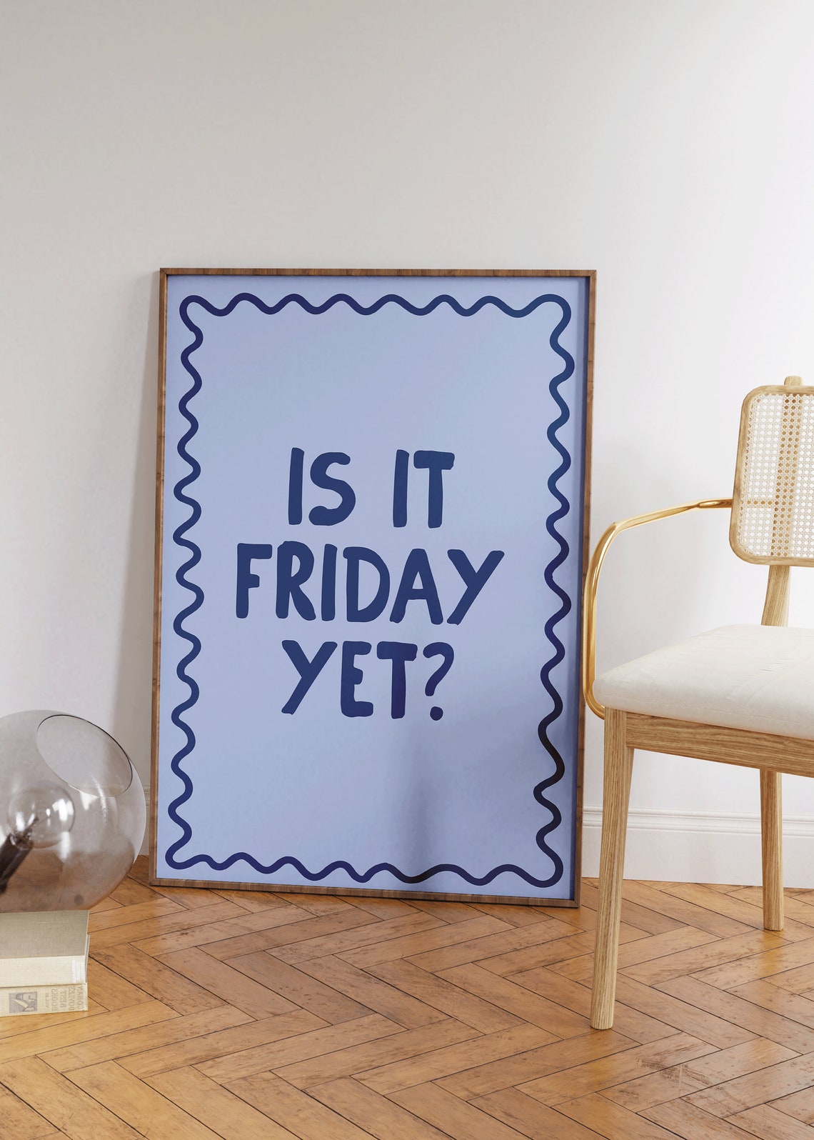 Is It Friday Yet Navy Blue Funny Office Weekend Countdown Poster - Image 2