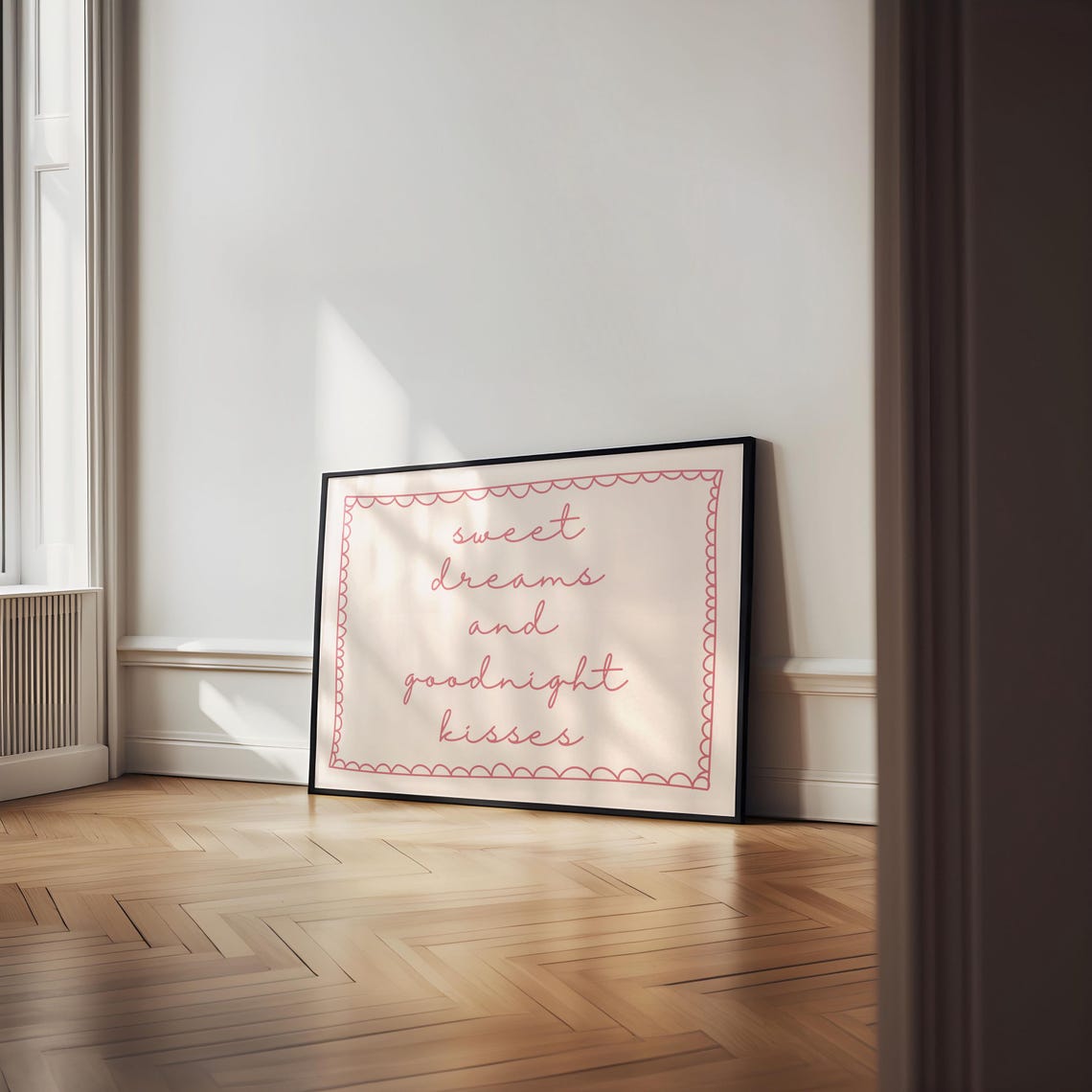 Sweet Dreams And Goodnight Kisses Print Retro Pink Poster Preppy Positive Art Print Above Bed Print Bedroom Art Dorm Decor Apartment Art - Image 2