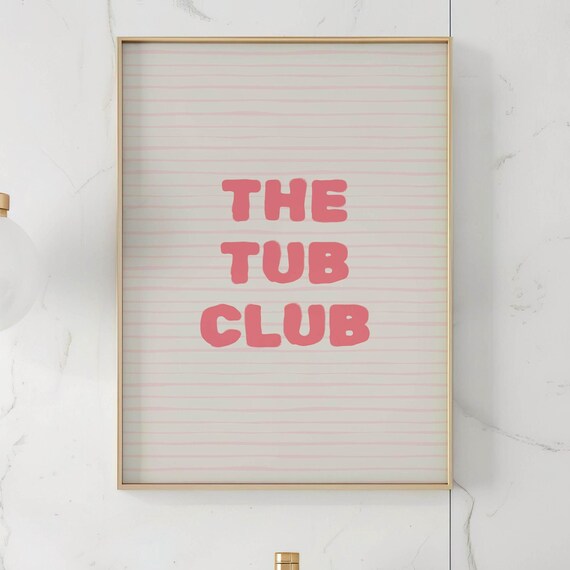 The Tub Club, Modern Minimalist Bathroom Wall Art Print