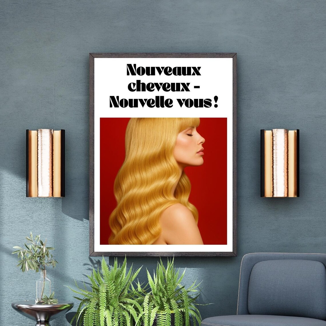 Nouveaux Cheveux Nouvelle Vous French Salon Poster Blonde Beauty