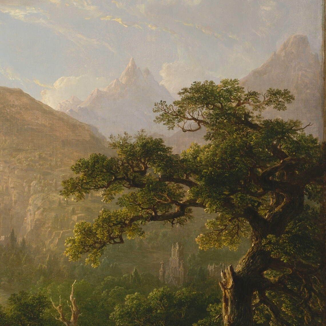 Thanatopsis Landscape Scene, Oil Painting Art Print - Image 3