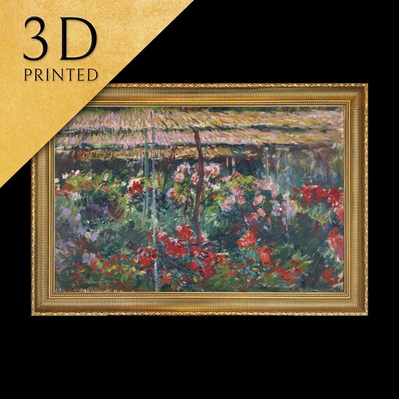 Peony Garden By Claude Monet 3d Printed With Texture And Brush Strokes Looks Like Original Oil Painting