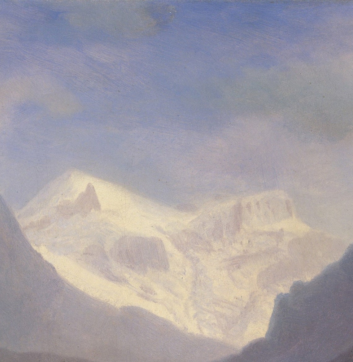 Albert Bierstadt Misty Alpine Lake Beneath a Snow Peak Art Poster - Image 3