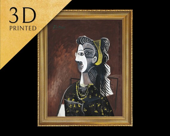 Woman Seated In A Armchair By Pablo Picasso 3d Printed With Texture And Brush Strokes Looks Like Original Oil Painting