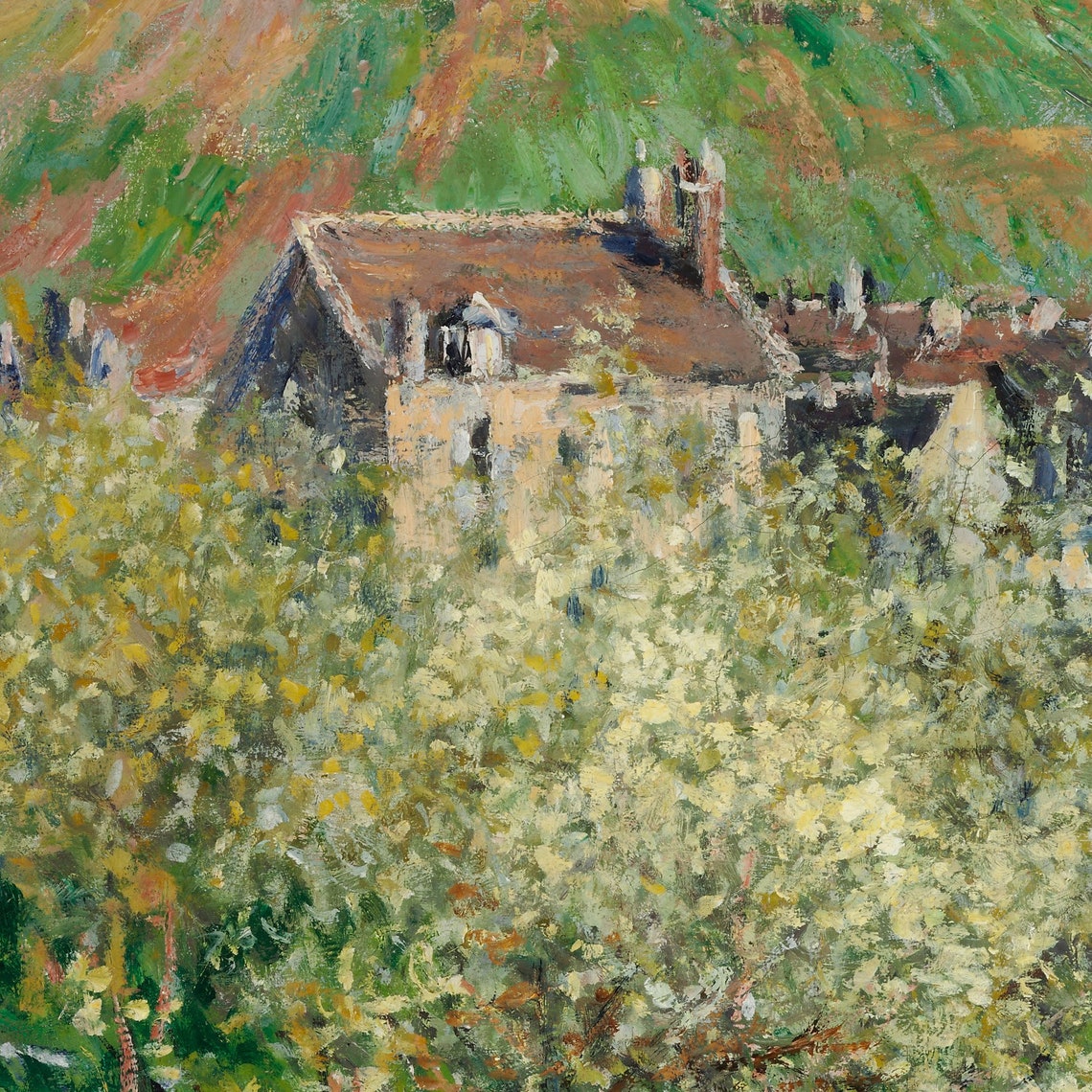 Monet Plum Trees in Blossom Village Hillside Radiant Spring Poster - Image 3