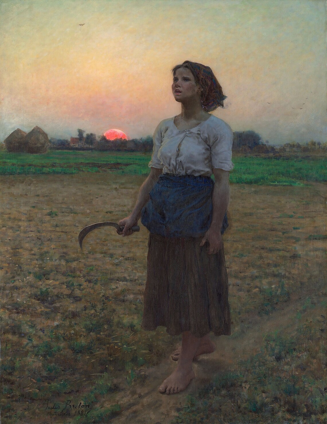 The Song Of The Lark, Jules Breton Oil Painting Print - Image 3