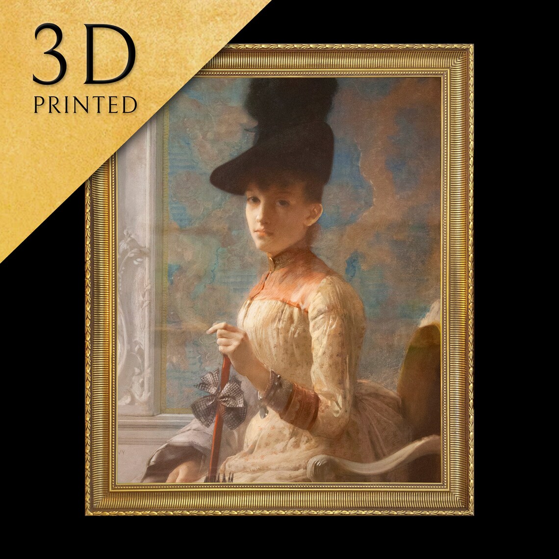 Emile Levy Portrait of Madame Charles Steeg Elegant Parasol Poster