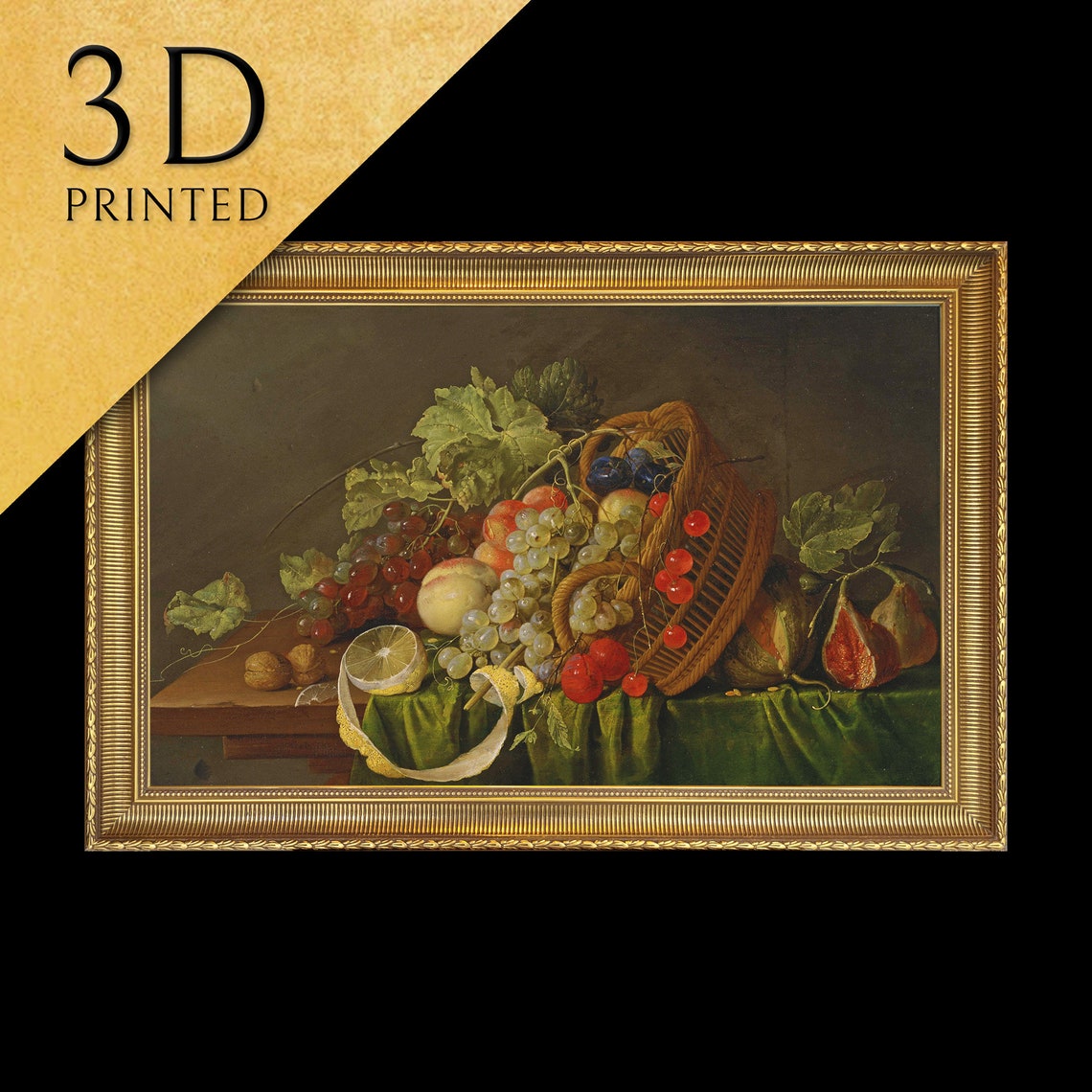 Cornelis de Heem Overturned Dutch Fruit Basket Still Life Print