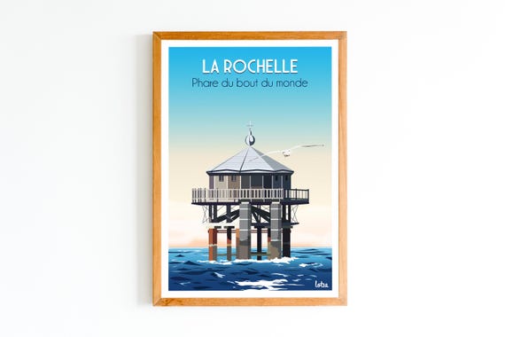 La Rochelle Poster Lighthouse At The End Of World Charentemaritime Minimalist Vintage Travel Interior Design