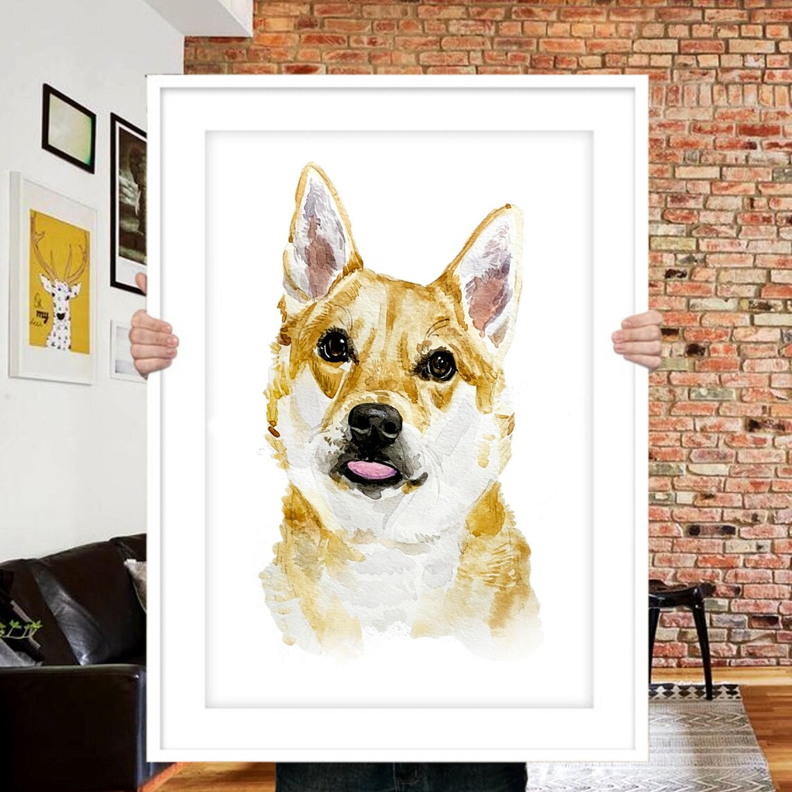 Watercolor Custom Dog Portrait, Pet Loss Gift - Image 5
