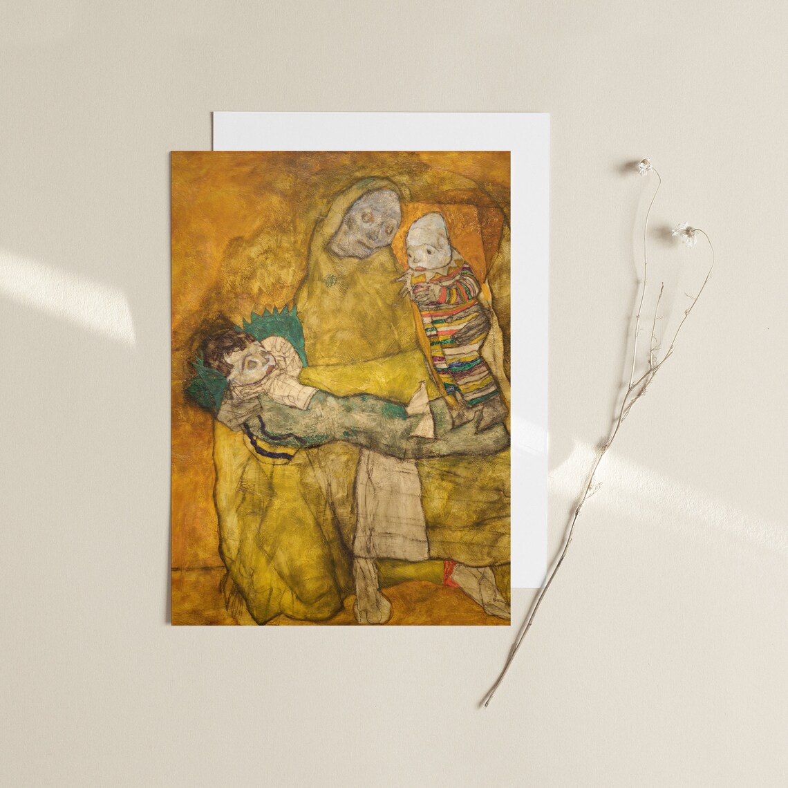 Egon Schiele Mother with Two Children 1915 Classic Painting Poster - Image 3