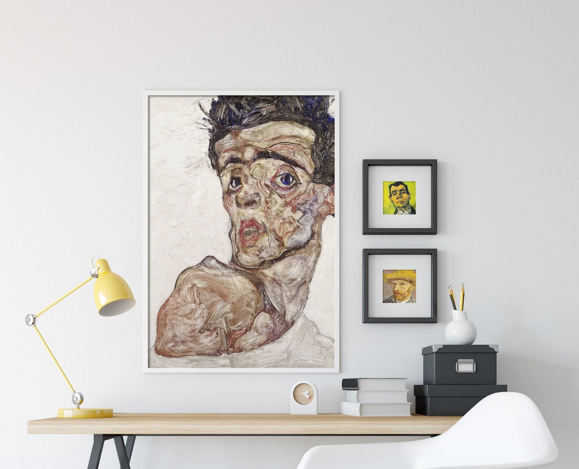 Egon Schiele Bare Shoulder Self Portrait 1912 Expressionist Poster - Image 4
