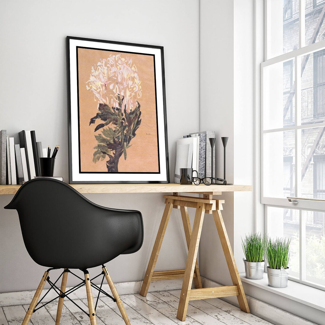 Egon Schiele White Chrysanthemum, 1910 Art Print - Image 2