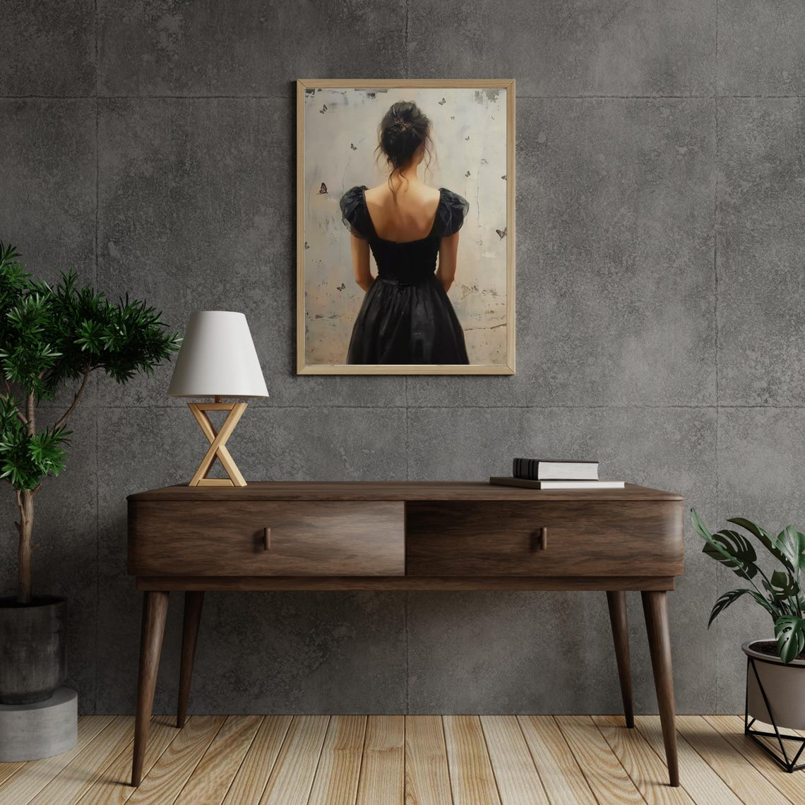 Moody Woman Portrait Oil Painting Dark Academia Moody Woman Wall Art Victorian Aesthetic Gothic Oil Painting Dark Romance Beauty 815 - Image 5