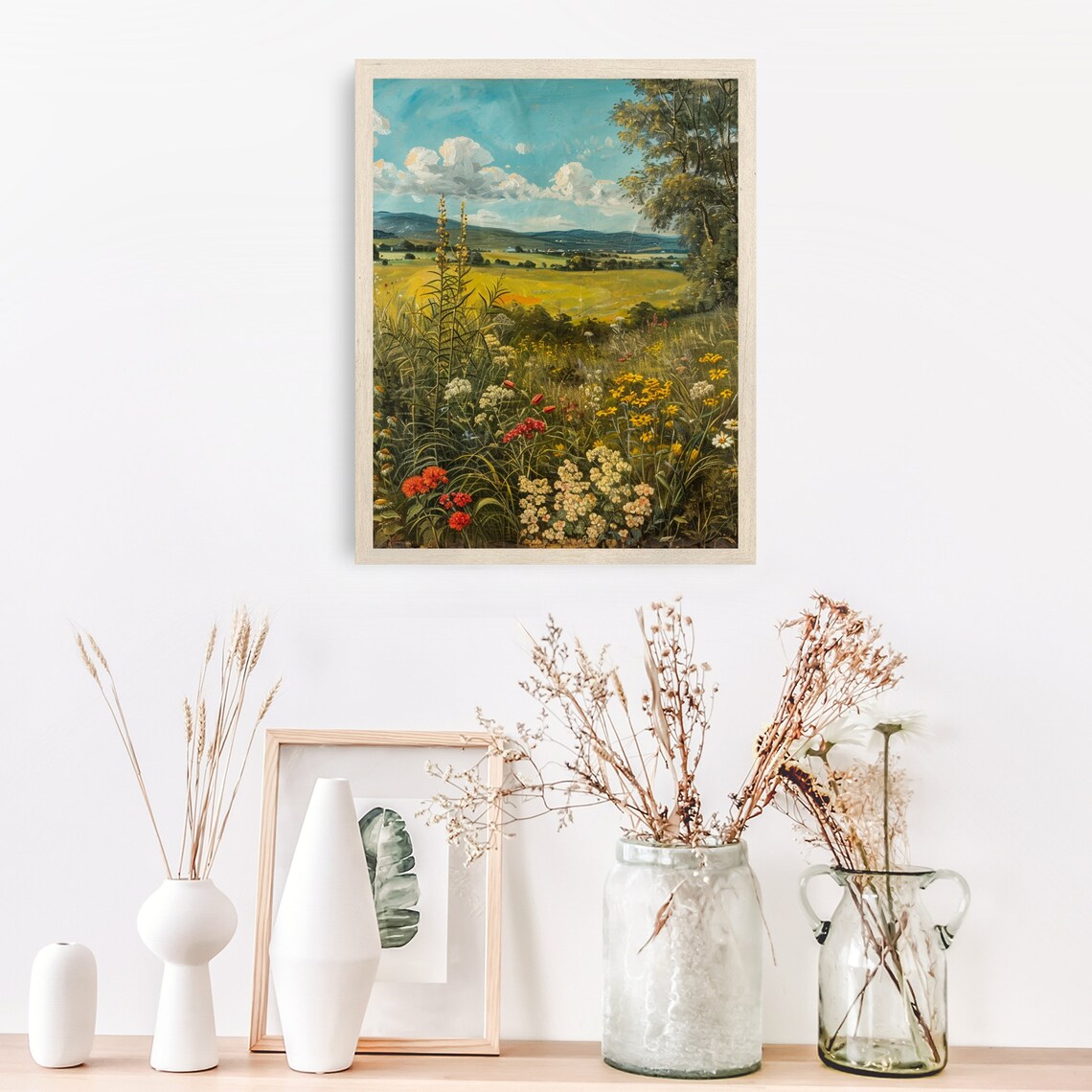 Wildflower Field Yellow Blooms Rolling Hills Big Sky Summer Meadow Poster - Image 3