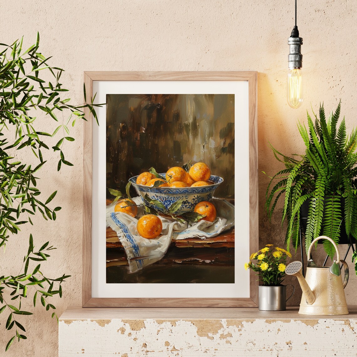 Moody Oranges Vintage Fruit Still Life Art Print - Image 3