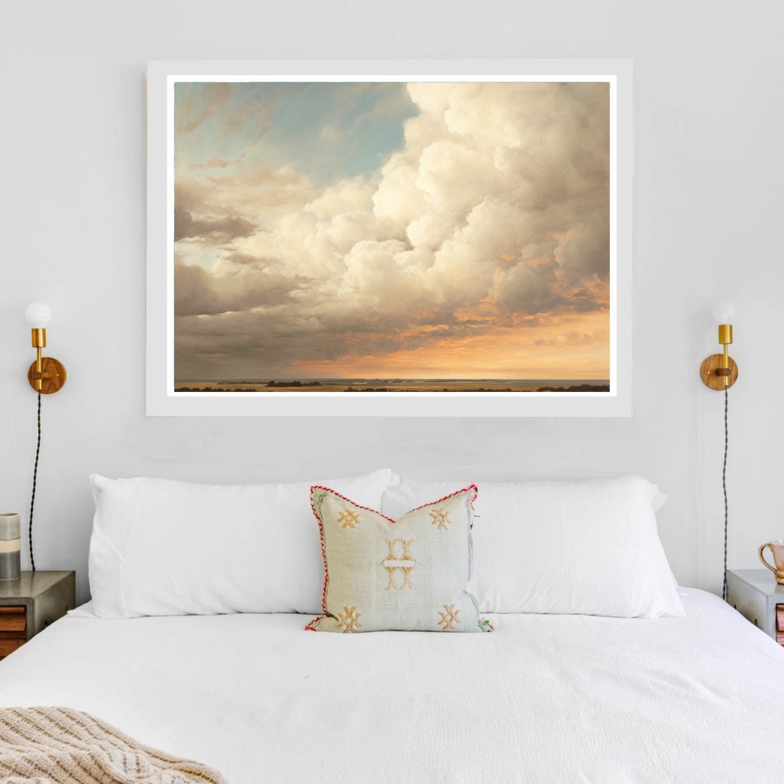 Golden Sunset Clouds Open Prairie Dramatic Sky Landscape Art Poster - Image 6
