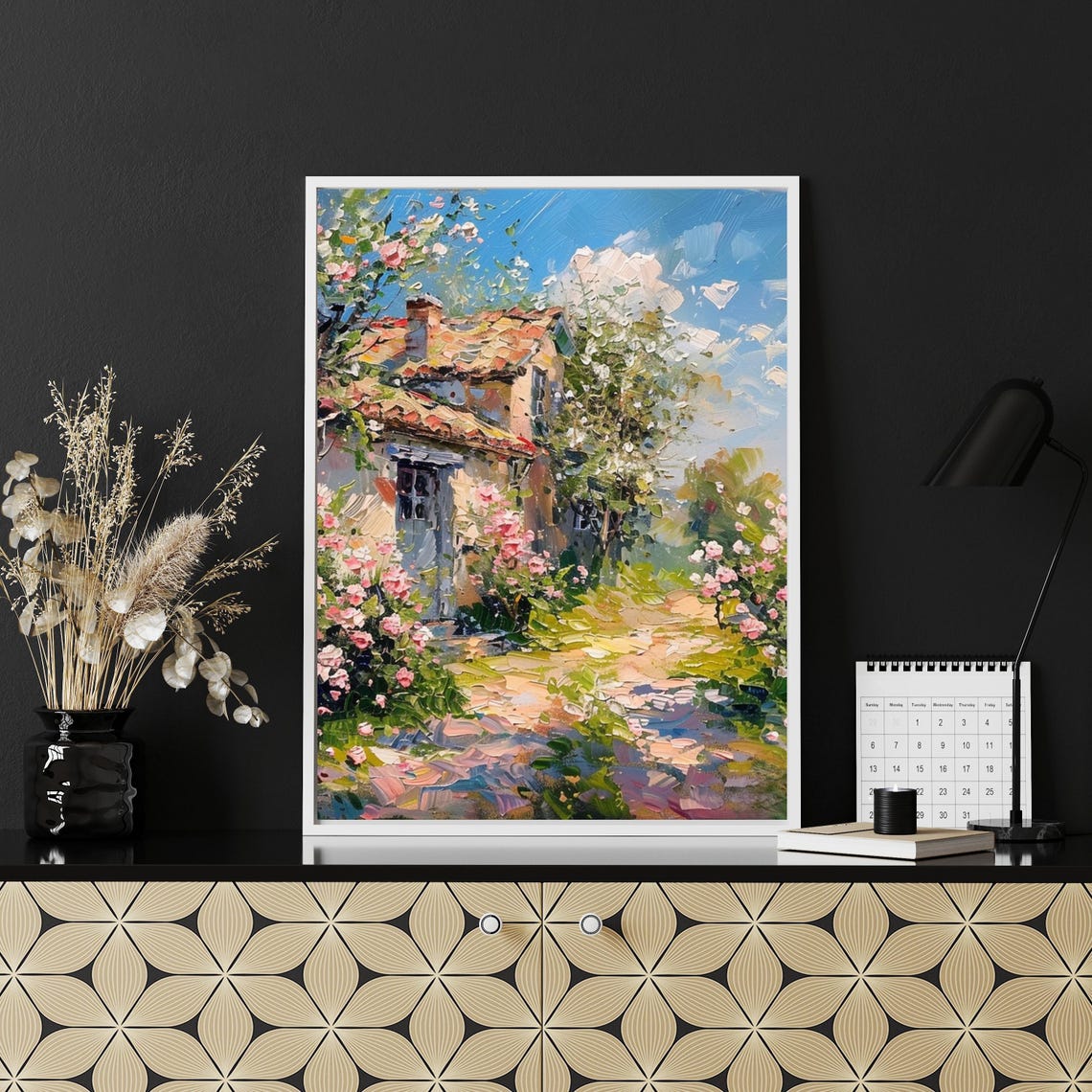 Rustic Cottage Garden Print Vintage Oil Painting Wall Art Flower Print Farmhouse Decor Cottagecore Art English Countryside 625 - Image 4
