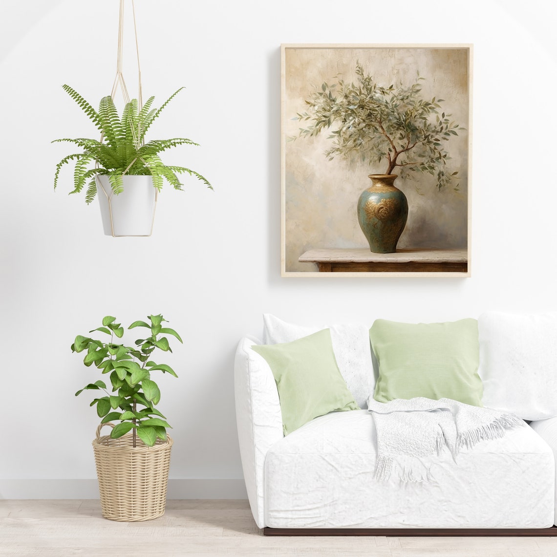 Olive Branch Antique Vase Neutral Still Life Botanical Poster - Image 5