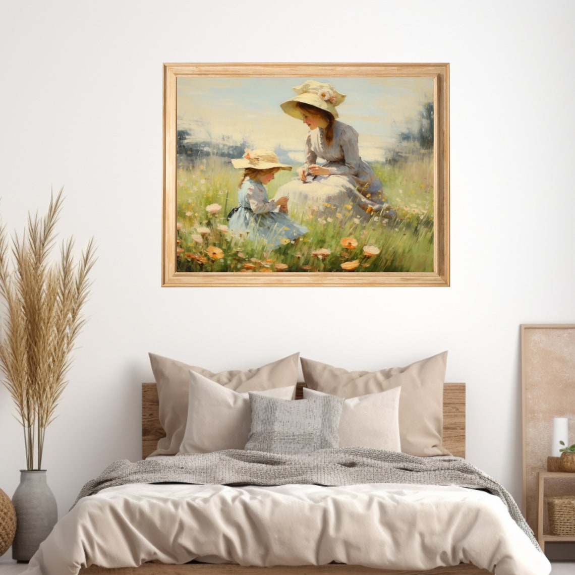 Mother Daughter Wildflower Meadow Sunlit Impressionist Poster - Image 6