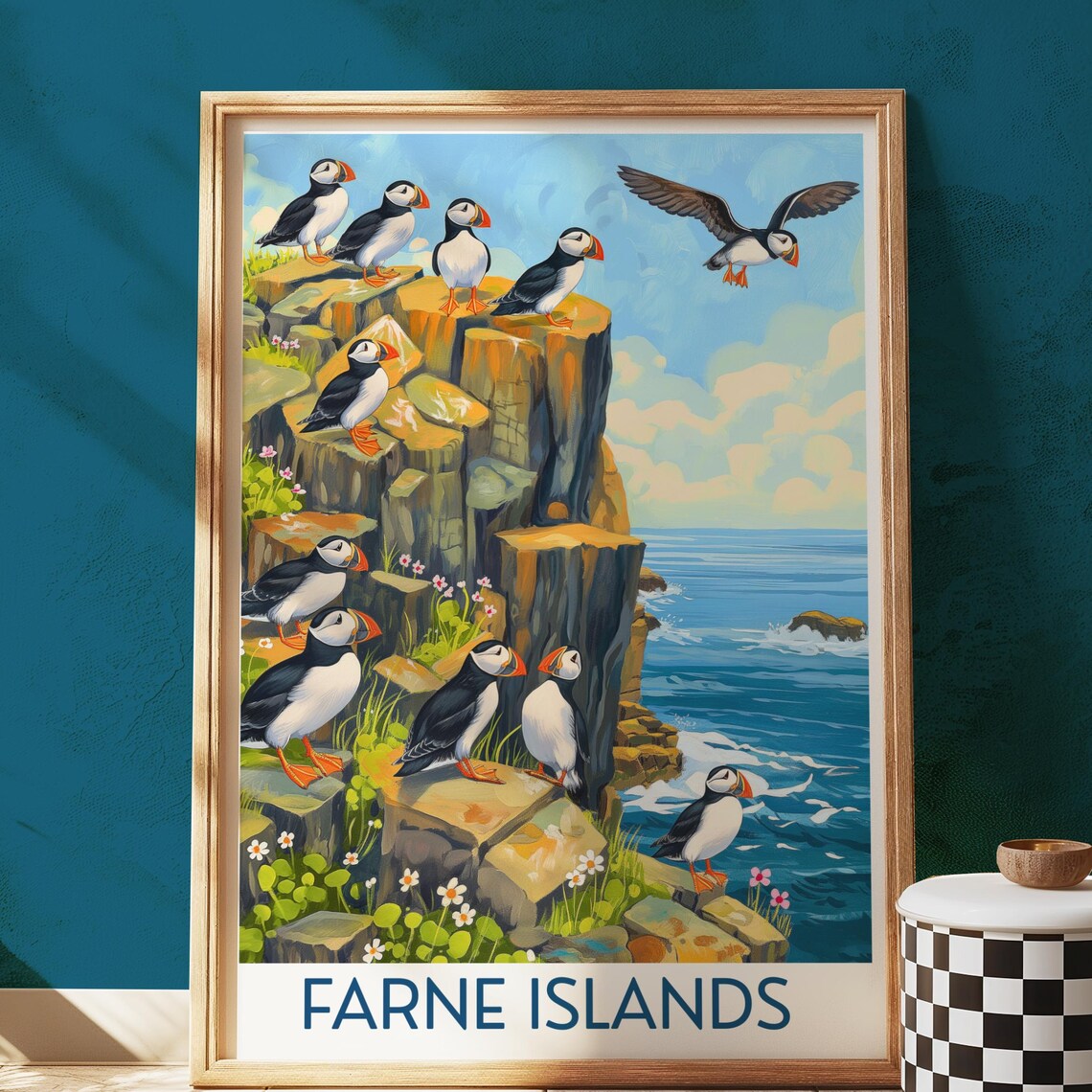Puffin Print, Farne Islands Coastal Wildlife Art