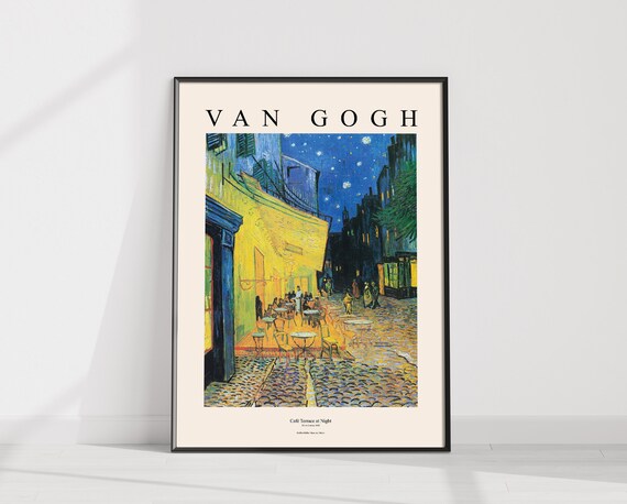 Van Gogh Cafe Terrace At Night Starry Sky Famous Painting Art Poster