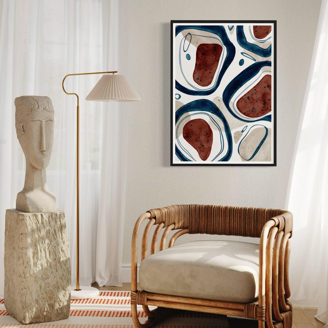 Circular Abstract Print Geometric Wall Design Modern Painting Design Statement Piece Modern Home Decor Minimalist Scandinavian Style Artwork - Image 3