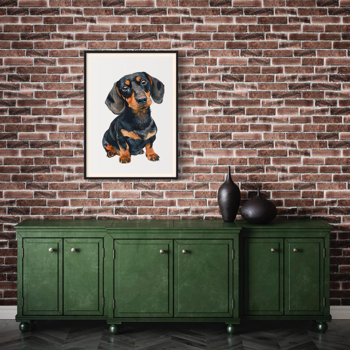 Black Tan Dachshund Print Sausage Dog Painting Cute Dog Artwork Miniature Dachshund Wiener Doxie Decor Dog Lover Gift Dachshund Gifts Art - Image 4